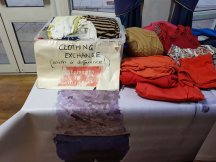 Clothing Exchange 2018 Susan Merrick - A clothing exchange set up for both SERIES OF EVENTS 2018. Participants/audience were invited to exchange something for a piece of clothing. The 'something' could be anything from clothes, to a song, to a piece of information.